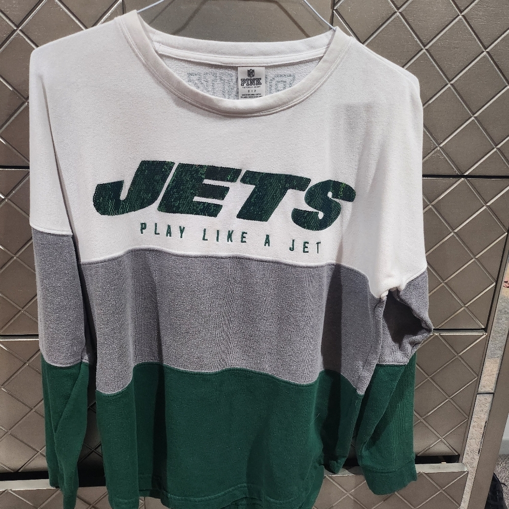 Pink by Victoria secret jets shirt size small